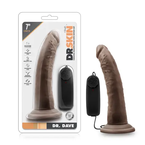 Dr. Skin Dr. Dave Realistic 7 in. Vibrating Dildo in Brown