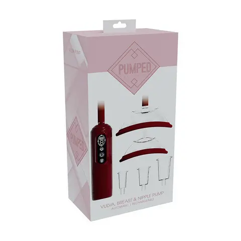 PUMPED Automatic Rechargeable Vulva, Breast & Nipple Pump in Red