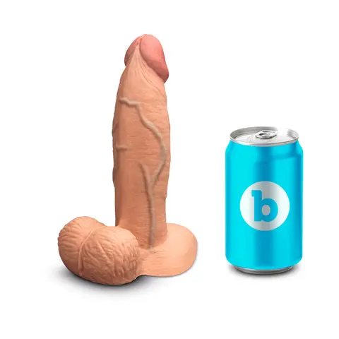 b-Vibe Slipskin Realistic Silicone Dildo 7 in. Girthy in Mocha