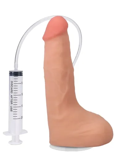 The Realistic Cock - Squirting Cock - With Removable Vac-U-Lock Suction Cup - ULTRASKYN - 9.5" (with Balls)