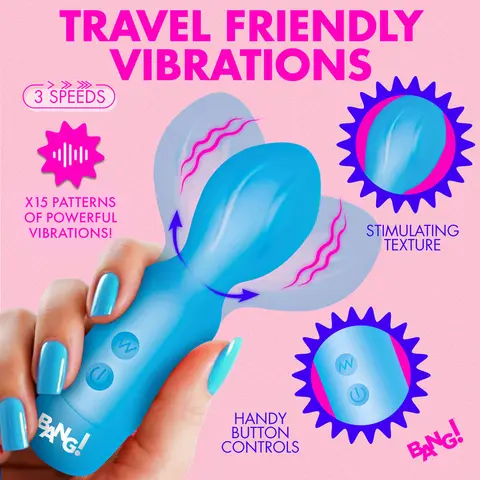 BANG! Vibrating Silicone Mini Wand in Blue
