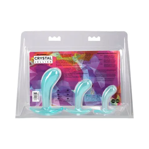 Crystal Jellies Curved Anal Trainer Set in Teal