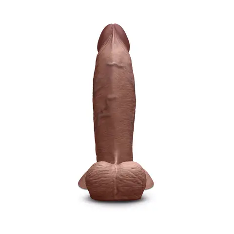 b-Vibe Slipskin Realistic Silicone Dildo 8 in. Girthy in Brown