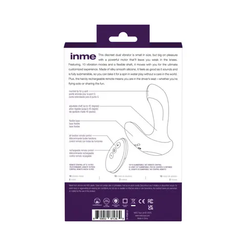 VeDO Inme Rechargeable Dual Vibe with Remote in Purple