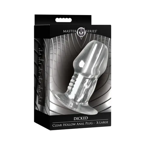 Master Series Dicked Clear Hollow Anal Plug XLarge
