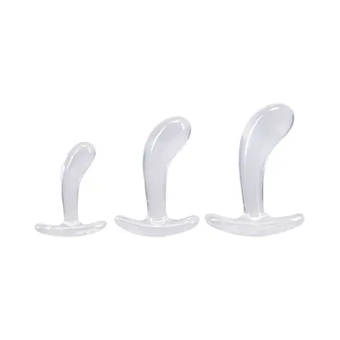 Crystal Jellies Curved Anal Trainer Set in Clear