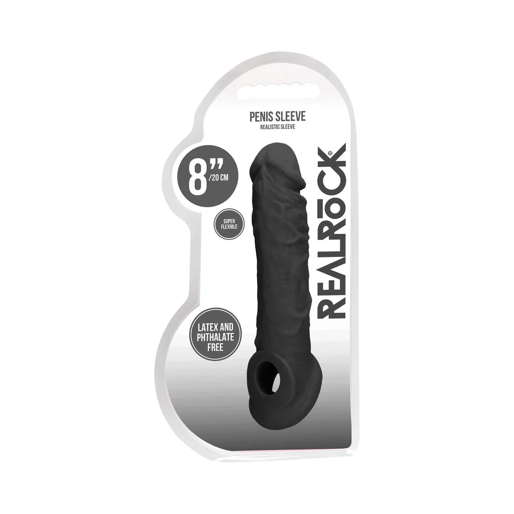 RealRock Skin 8 in. Penis Extender Sling in Black
