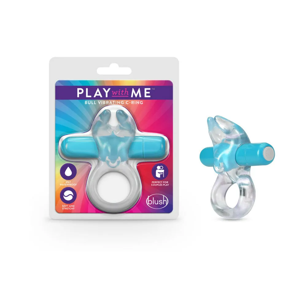 Play with Me Bull Vibrating C-Ring in Blue