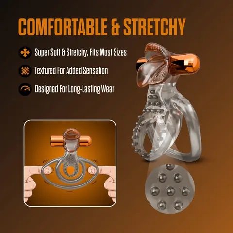 Stay Hard Vibrating Cock Ring Set with Sleeve 5