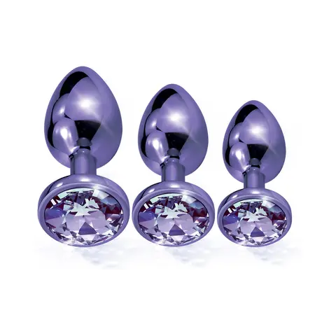 Nixie Metal Butt Plug Trainer Set 3-Piece Purple Metallic