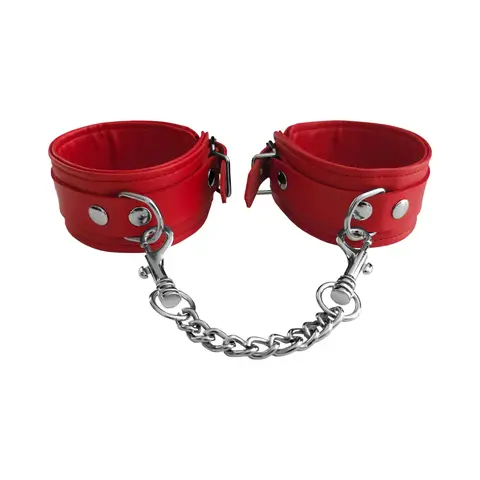 Rouge Fetish Play Vegan Ankle Cuffs Red