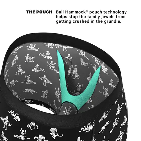 Shinesty The Bare Back Bones Glow-in-the-Dark Skeletons Ball Hammock Pouch Underwear with Fly M in Glow in the Dark
