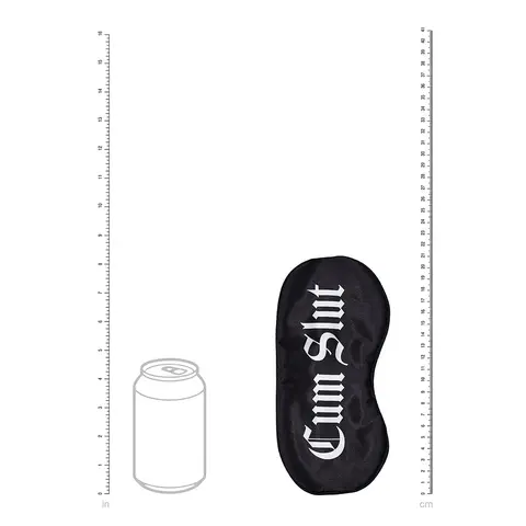 Ouch! Cum Slut Printed Mask Satin Black
