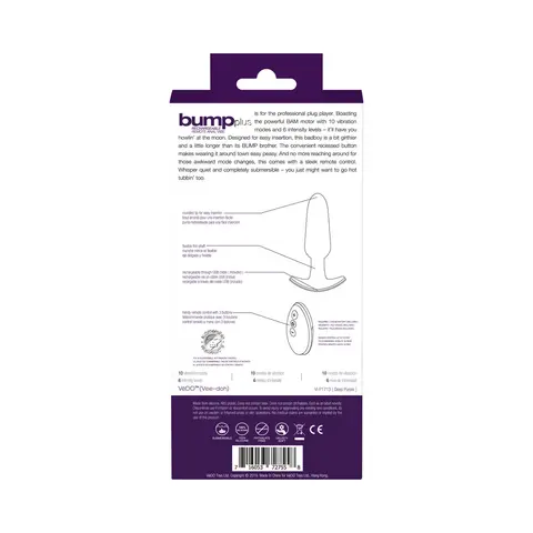 Bump Plus Rechargeable Remote Control Anal Vibe Purple