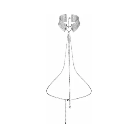 Bijoux Indiscrets Desir Metallique Mesh Collar in Silver