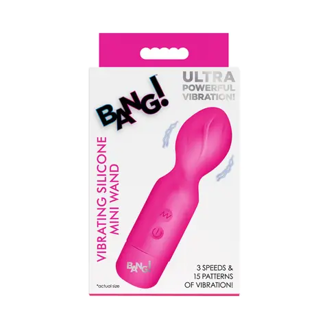 BANG! Vibrating Silicone Mini Wand in Pink