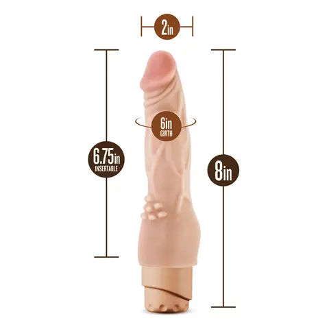 Dr. Skin Cock Vibe 4 Realistic 8 in. Vibrating Dildo in Beige