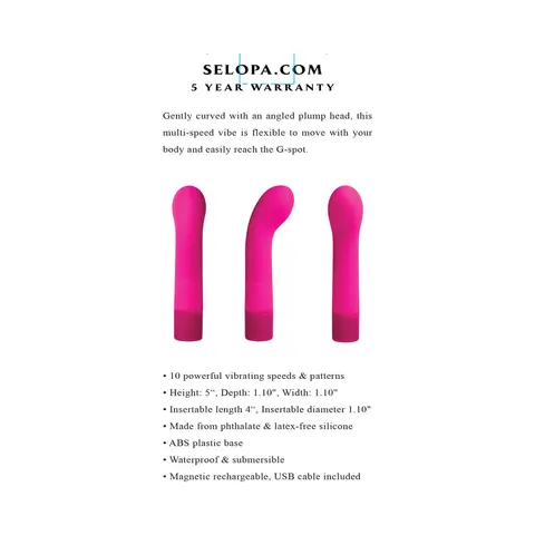 Selopa Paradise G Rechargeable Silicone G-Spot Vibrator Pink