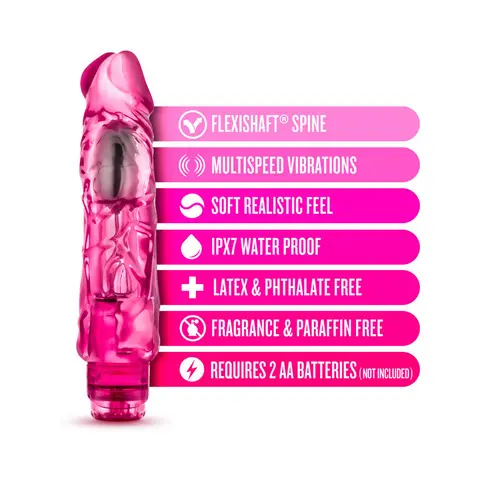 Naturally Yours Wild Ride Realistic 9 in. Vibrating Dildo in Pink