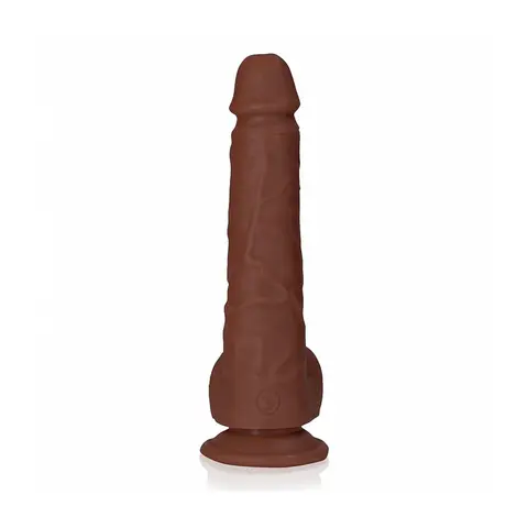 RealRock 7 in. Cock with Balls Straight Brown