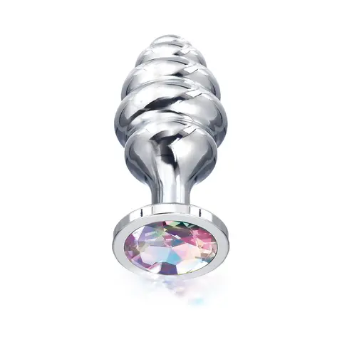 Nixie Ribbed Metal Butt Plug Honey Dipper Large