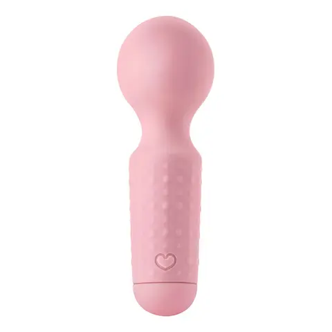 Luv Inc Mw65 Mini Wand Rechargeable Flexible Silicone Vibrator in Light Pink