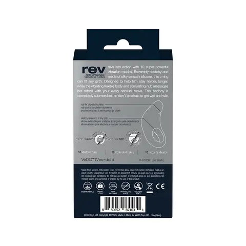 VeDO Rev Rechargeable Vibrating C-Ring in Black