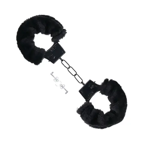 Merci Fluff Cuffs in Black