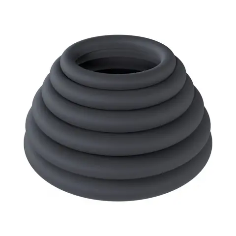 LEVELZ Classic Silicone Cock Ring Set of 6 All Sizes in Black