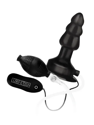 4” fully inflatable vibrating butt plug with suction base