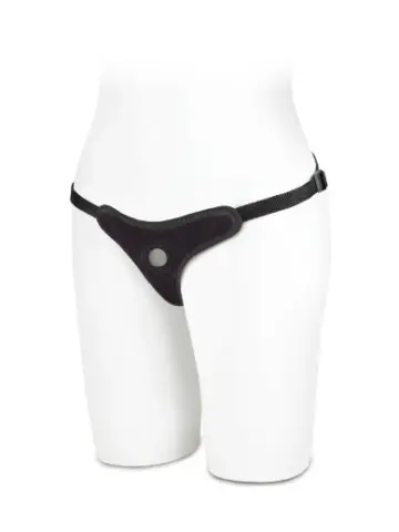 black velvet bikini strap-on harness