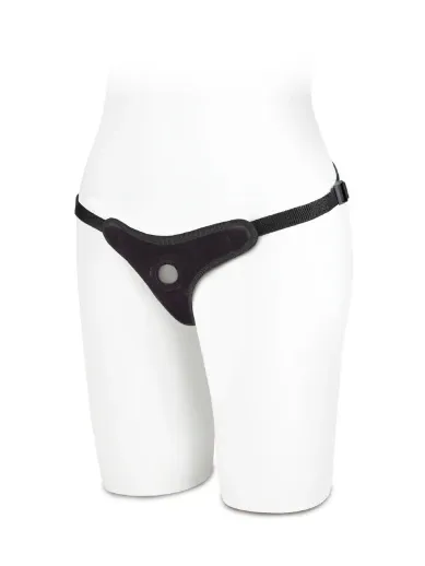 black velvet bikini strap-on harness