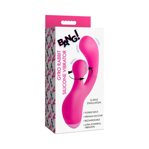 BANG! Gyro Rabbit Silicone Vibrator in Pink