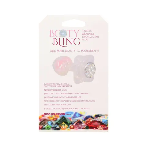 Booty Bling Jeweled Wearable Silicone Plug Small Translucent