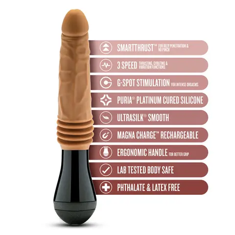 Dr. Skin Silicone Dr. Arthur Thrusting Gyrating Vibrating Dildo Tan