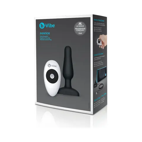 b-Vibe Novice Rechargeable Remote-Controlled Vibrating Silicone Anal Plug in Black