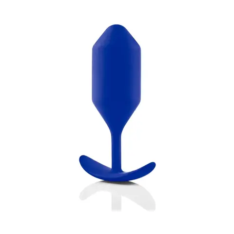b-Vibe Snug Plug 4 Weighted Silicone Anal Plug in Navy