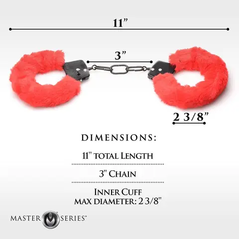 Master Series Cuffed in Fur Furry Handcuffs in Red