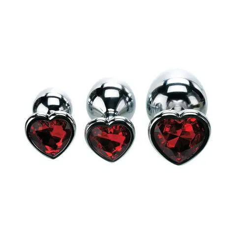 Adam & Eve Three Hearts Gem Anal Plug Set