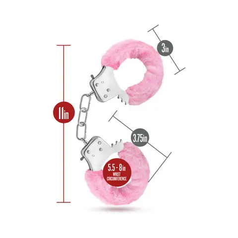 Temptasia Adjustable Faux Fur Cuffs in Pink