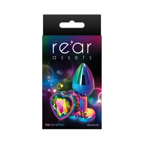 Rear Assets Metal Heart Plug Small in Multicolor/Rainbow