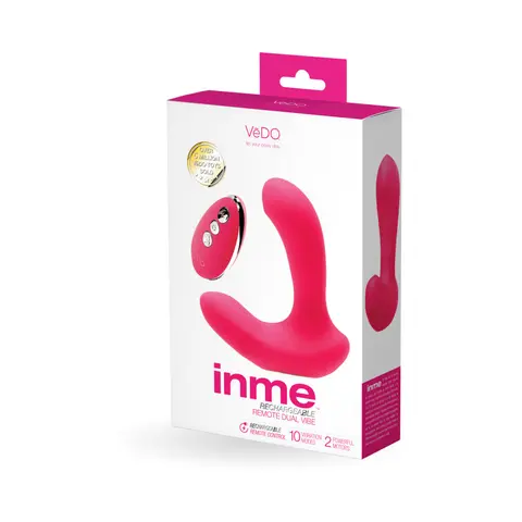 VeDO Inme Rechargeable Dual Vibe with Remote in Pink