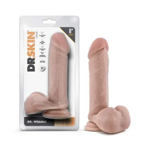 Dr. Skin Dr. William 8 in. Dildo with Balls in Beige
