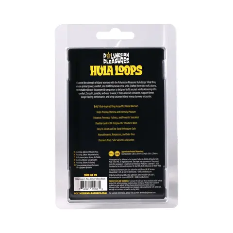 Polynesian Pleasures Hula Loops Silicone Tribal C-Ring 35mm Yellow/Black