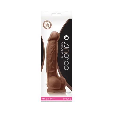 Colours Dual Density 5 in. Dildo in Brown
