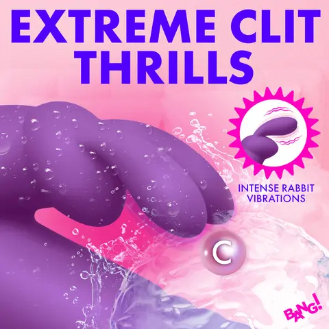 BANG! Silicone Rabbit Vibrator in Purple