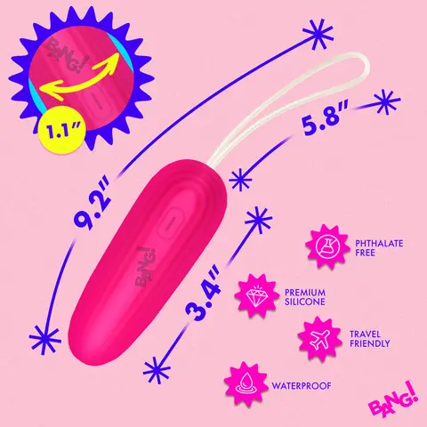 BANG! Silicone Vibrating Egg Pink