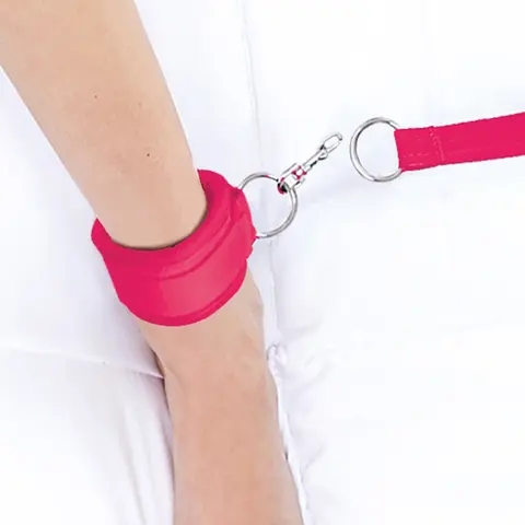 Lux Fetish 7-Piece Bed Spreader Playful Restraint System in Hot Pink