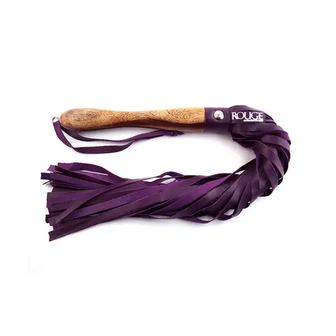 Rouge Wooden Handle Flogger in Purple