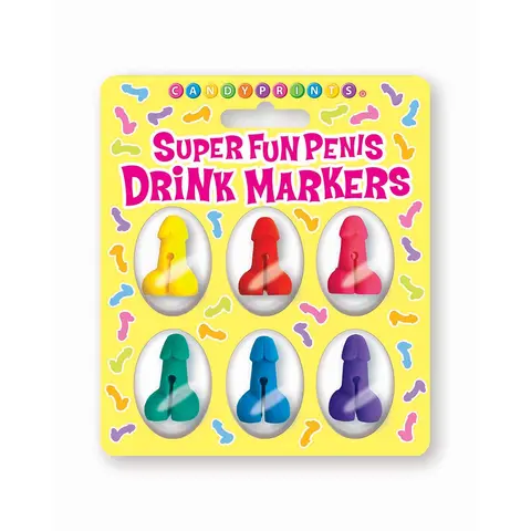 Super Fun Penis Drink Markers 6-Piece Set